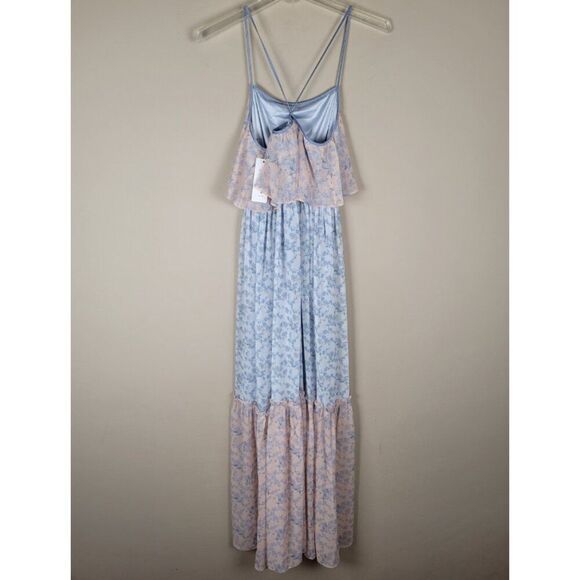 Erin Fetherston Maxi Floral Dress Spaghetti Straps Ruffle Ivory Multi Size 4 - Picture 4 of 16